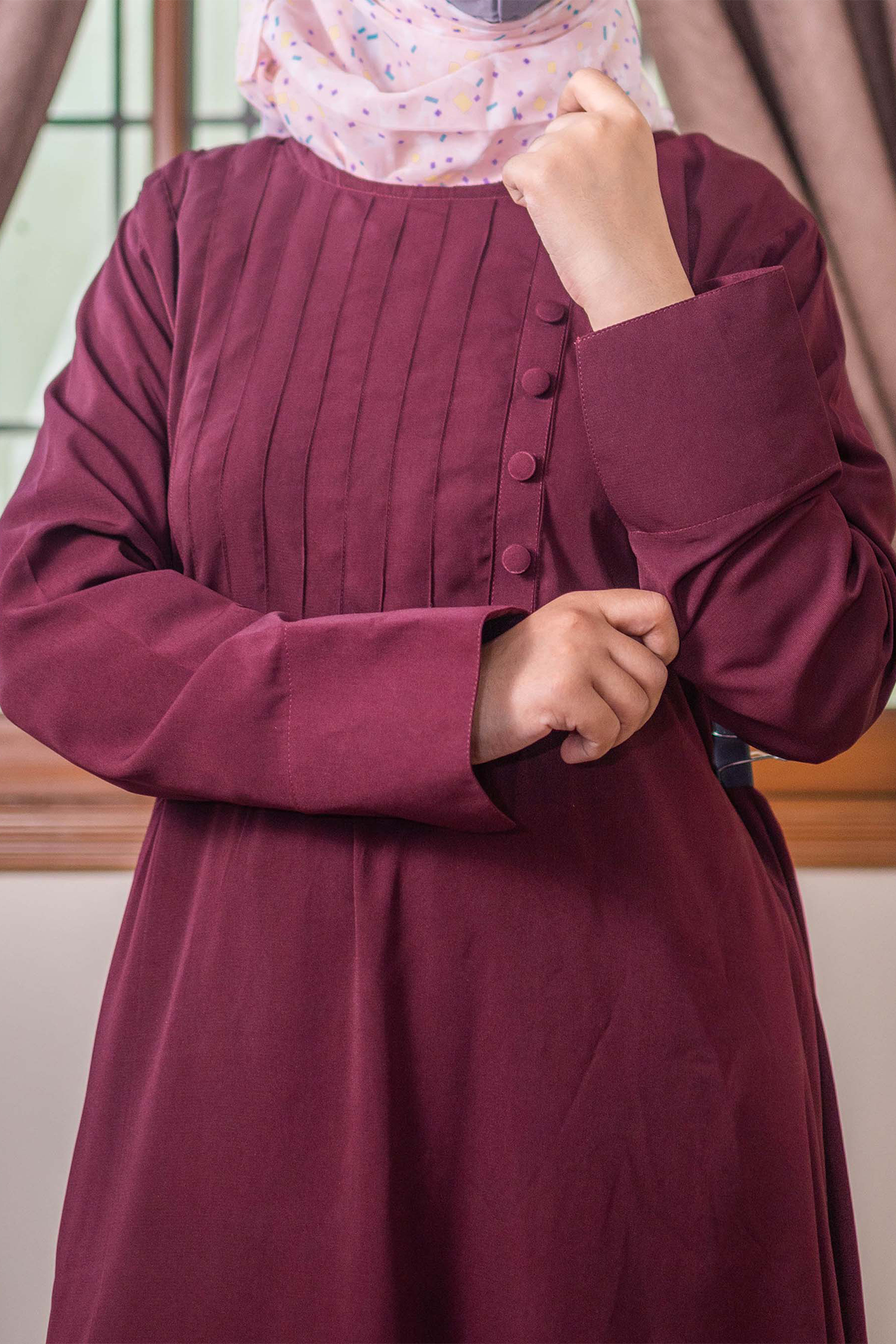 Pintex Chest Abaya