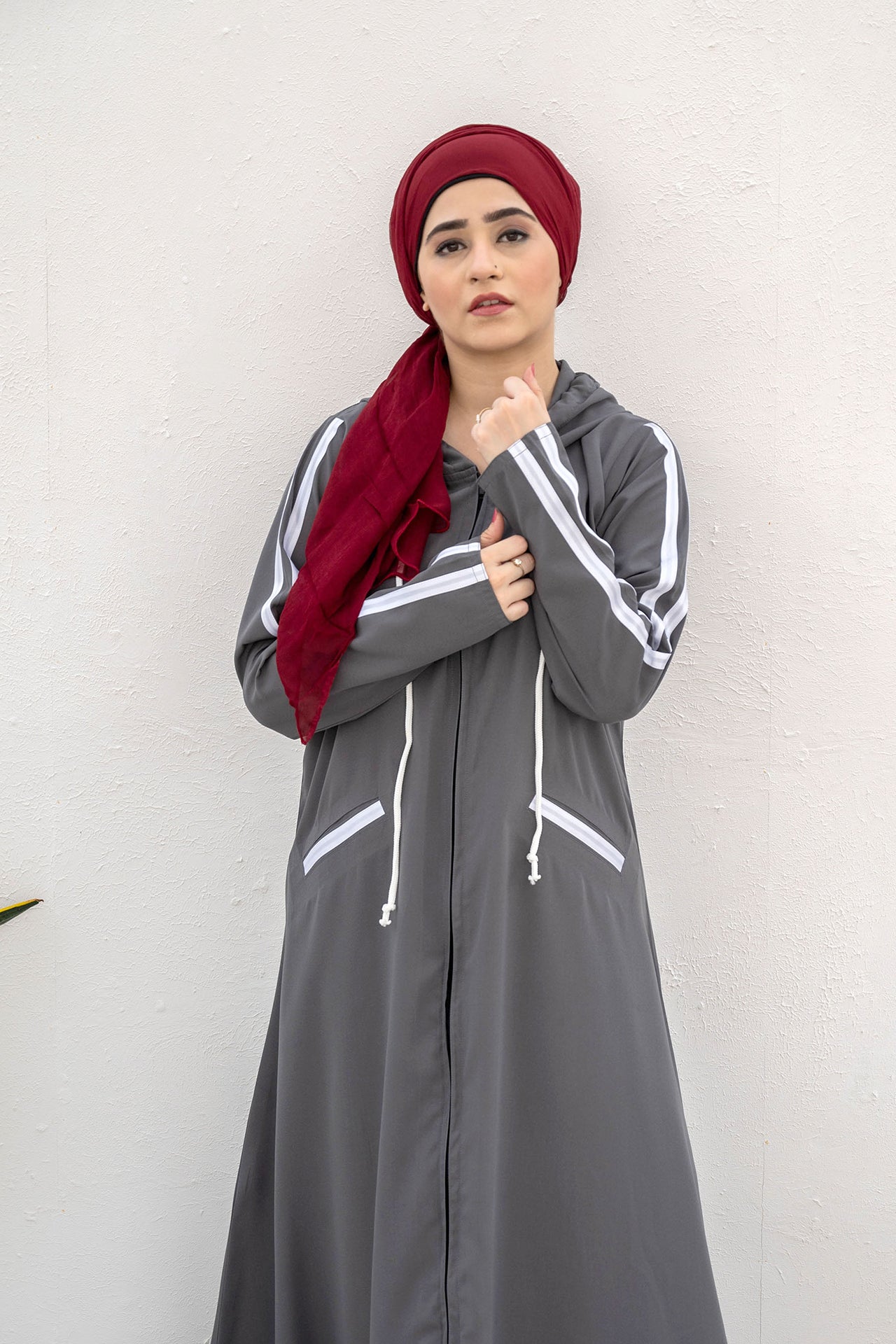 Modest Hoodie Abaya – Smokey Grey